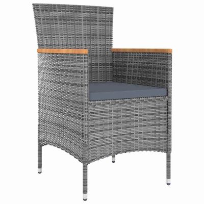 Sedie da Pranzo da Giardino 4 pz in Polyrattan Grigio vidaXL