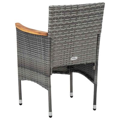 Sedie da Pranzo per Giardino 2 pz in Polyrattan Grigio vidaXL