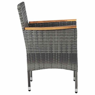 Sedie da Pranzo per Giardino 2 pz in Polyrattan Grigio vidaXL