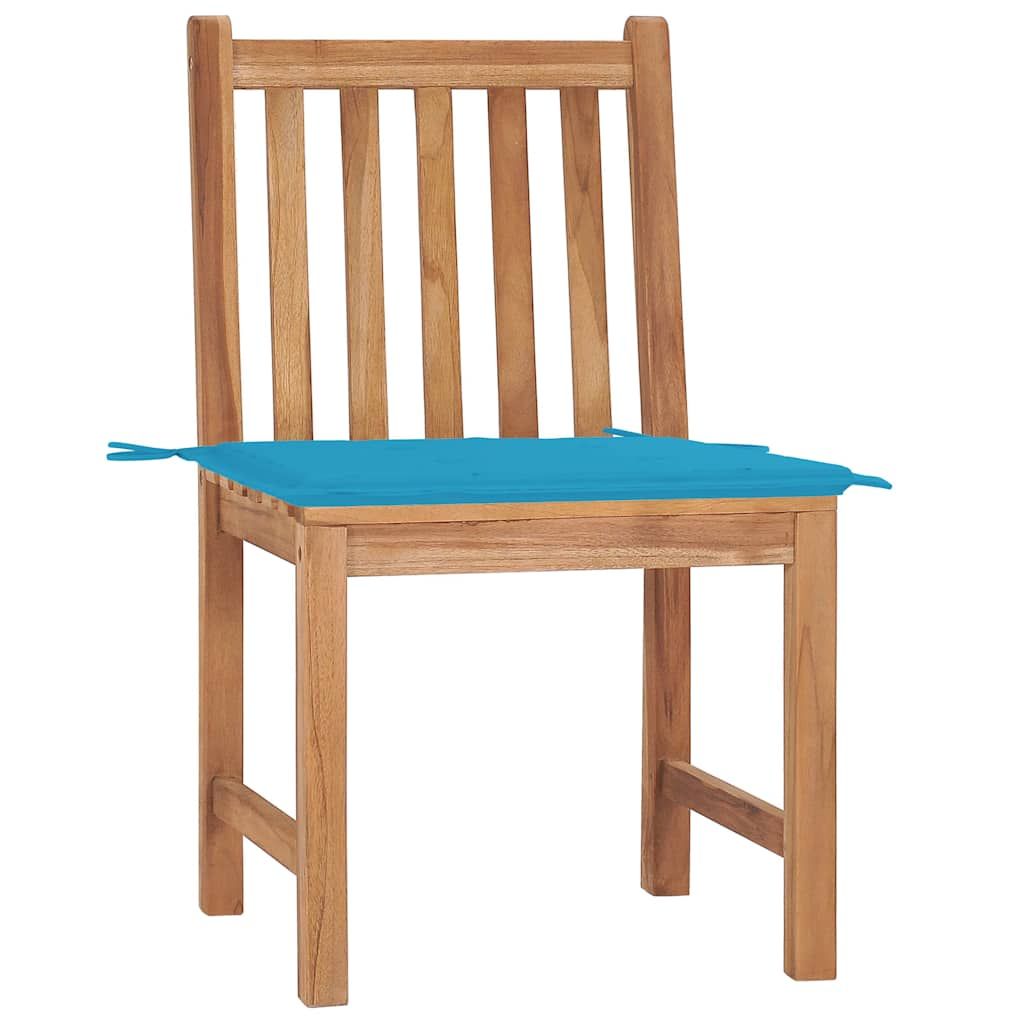 Sedie da Giardino 2 pz con Cuscini in Legno Massello di Teak vidaXL