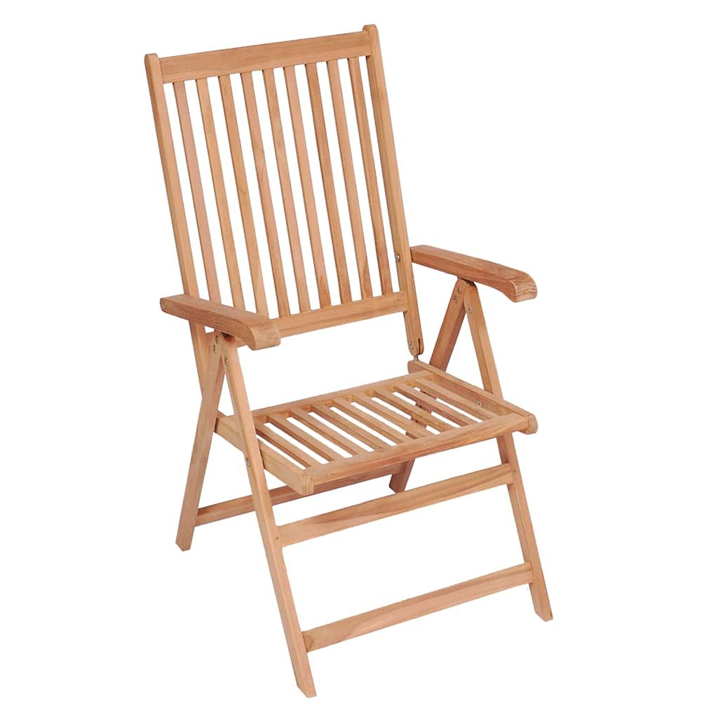 Sedie Reclinabili da Giardino 6 pz in Legno Massello di Teak vidaXL