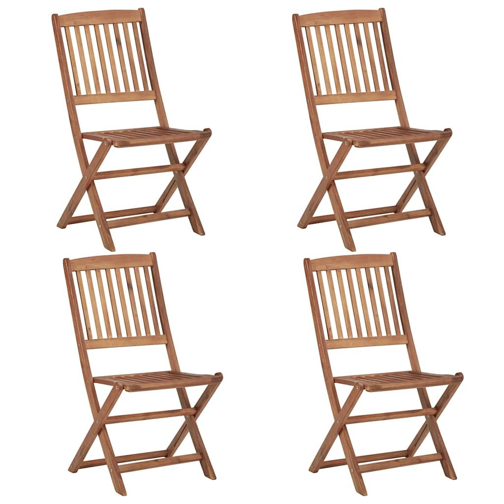 Sedie da Giardino Pieghevoli 4 pz con Cuscini Massello Acacia vidaXL