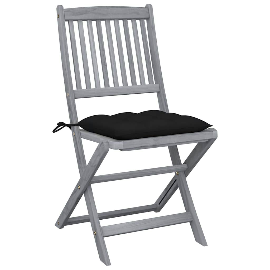 Sedie da Giardino Pieghevoli 6pz con Cuscini in Massello Acacia vidaXL