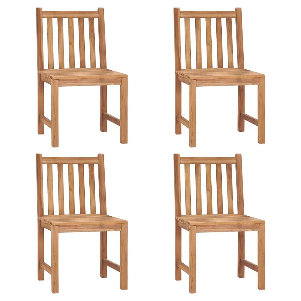 Sedie da Giardino 4 pz con Cuscini in Legno Massello di Teak vidaXL