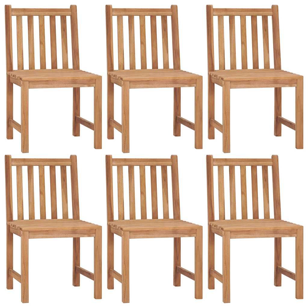 Sedie da Giardino 6 pz con Cuscini in Legno Massello di Teak vidaXL