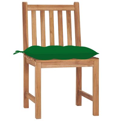 Sedie da Giardino 2 pz con Cuscini in Legno Massello di Teak vidaXL