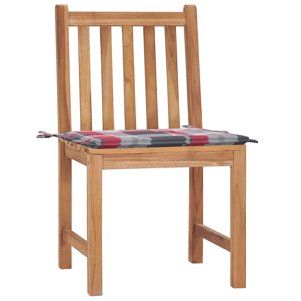 Sedie da Giardino 2 pz con Cuscini in Legno Massello di Teak vidaXL