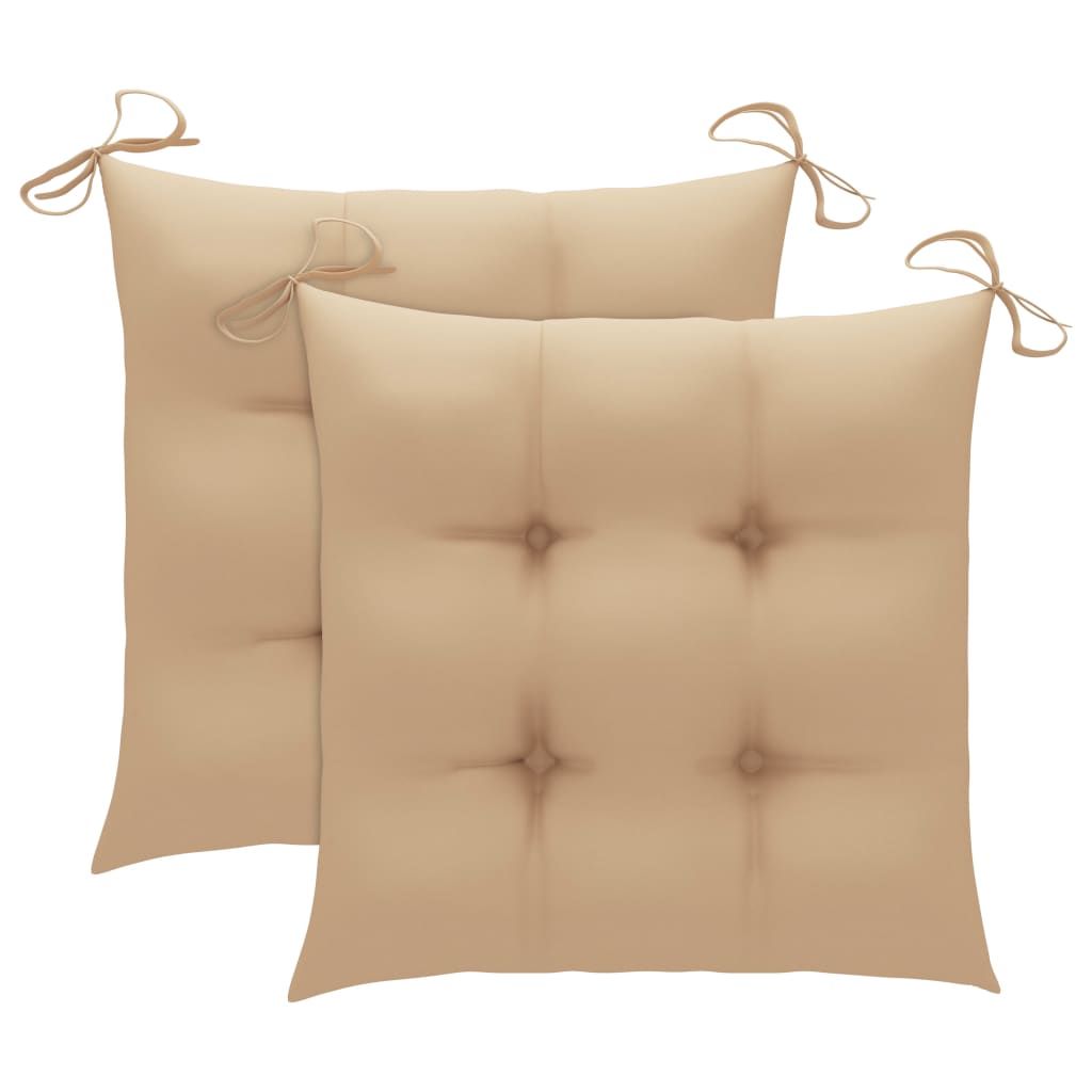 Sedia a Dondolo con Cuscino Beige in Massello di Teak vidaXL