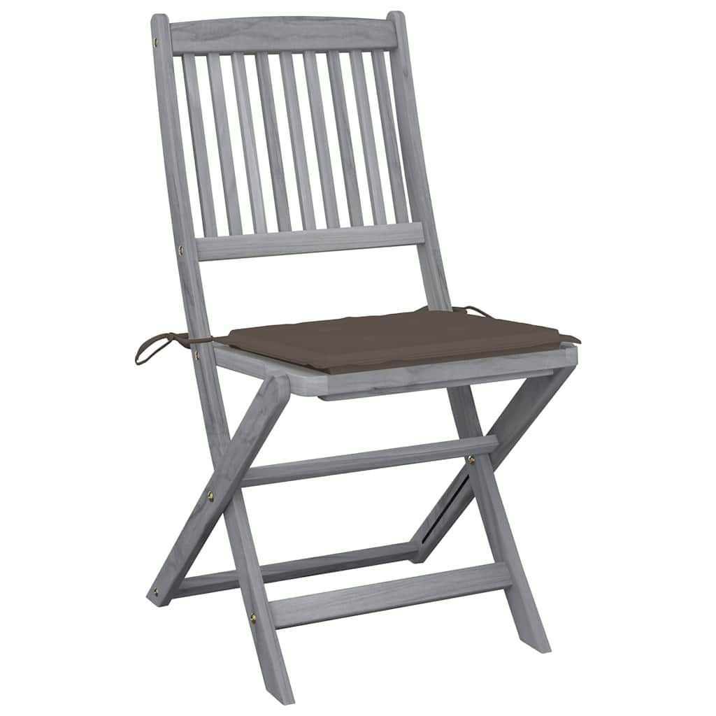 Sedie da Giardino Pieghevoli 6pz con Cuscini in Massello Acacia vidaXL