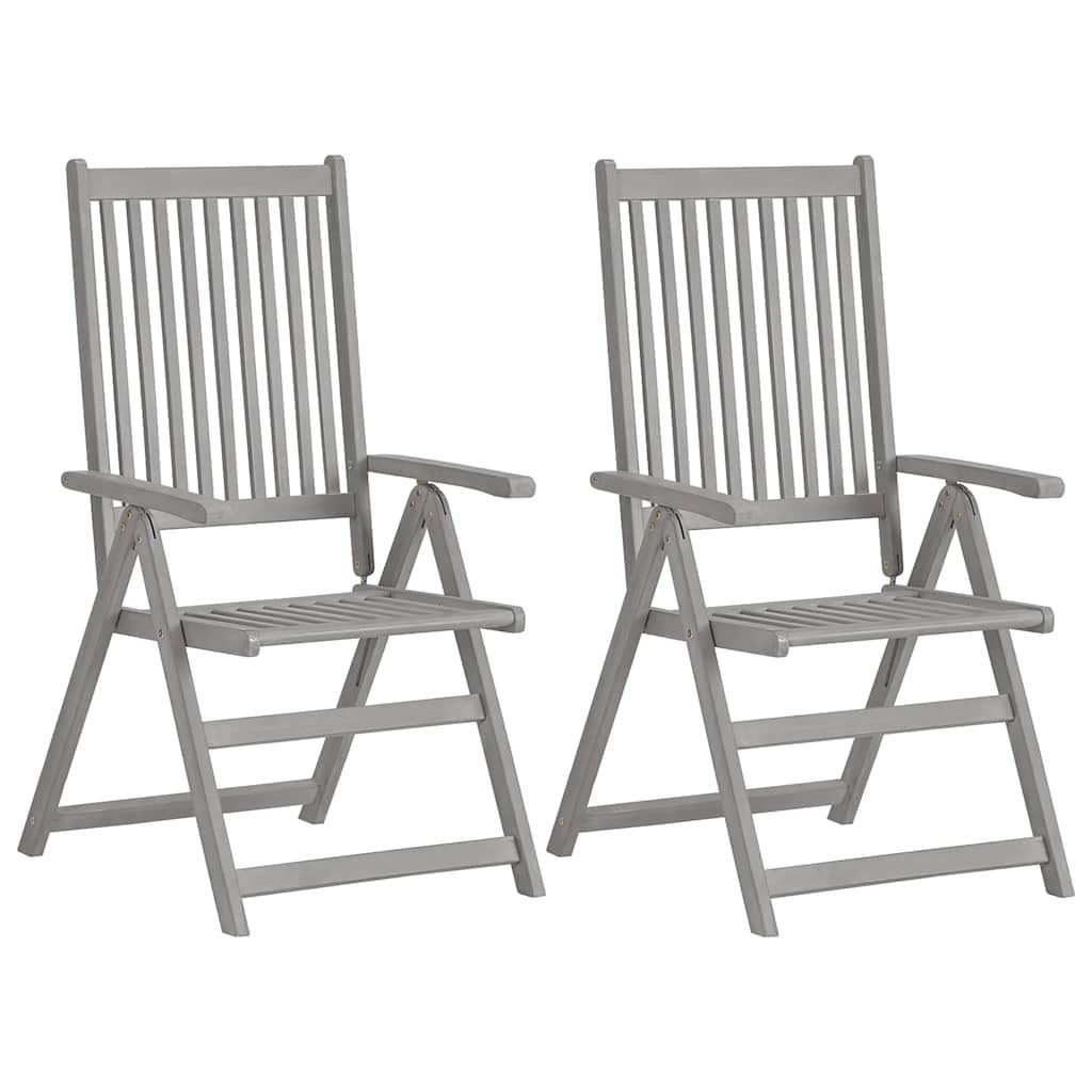 Sedie da Giardino Reclinabili 2pz con Cuscini Massello Acacia vidaXL