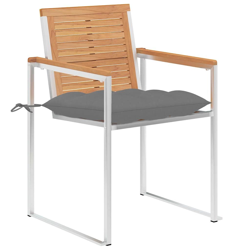 Sedie da Giardino con Cuscini 6 pz in Legno Massello di Teak vidaXL