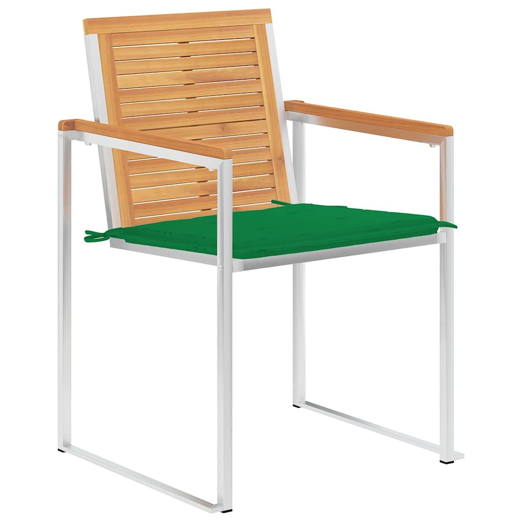 Sedie da Giardino con Cuscini 8 pz in Legno Massello di Teak vidaXL