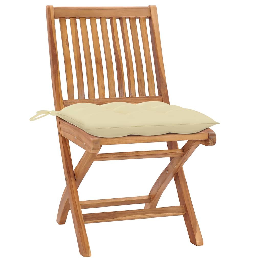 Sedie da Giardino Pieghevoli con Cuscini 8 pz Massello di Teak vidaXL