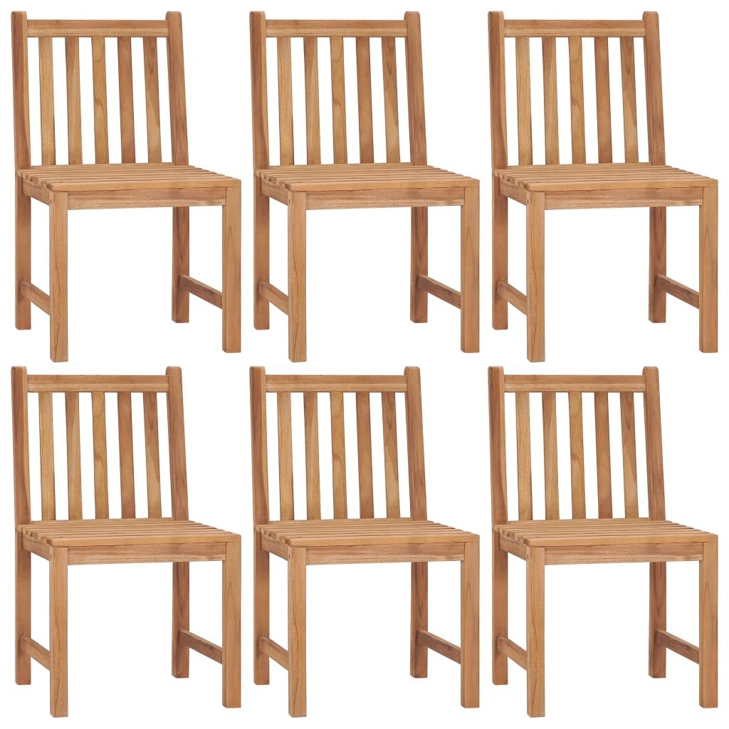Sedie da Giardino 6 pz con Cuscini in Legno Massello di Teak vidaXL