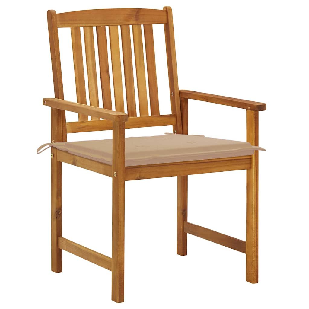 Sedie da Giardino con Cuscini 8 pz in Legno Massello di Acacia vidaXL