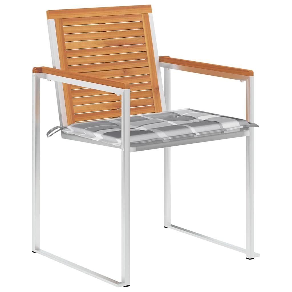Sedie da Giardino con Cuscini 4 pz in Legno Massello di Acacia vidaXL