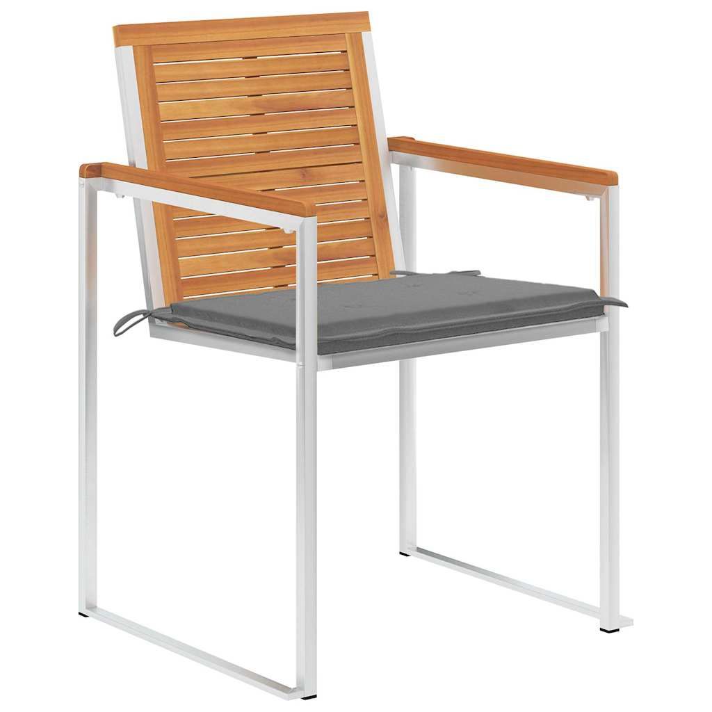 Sedie da Giardino con Cuscini 4 pz in Legno Massello di Acacia vidaXL