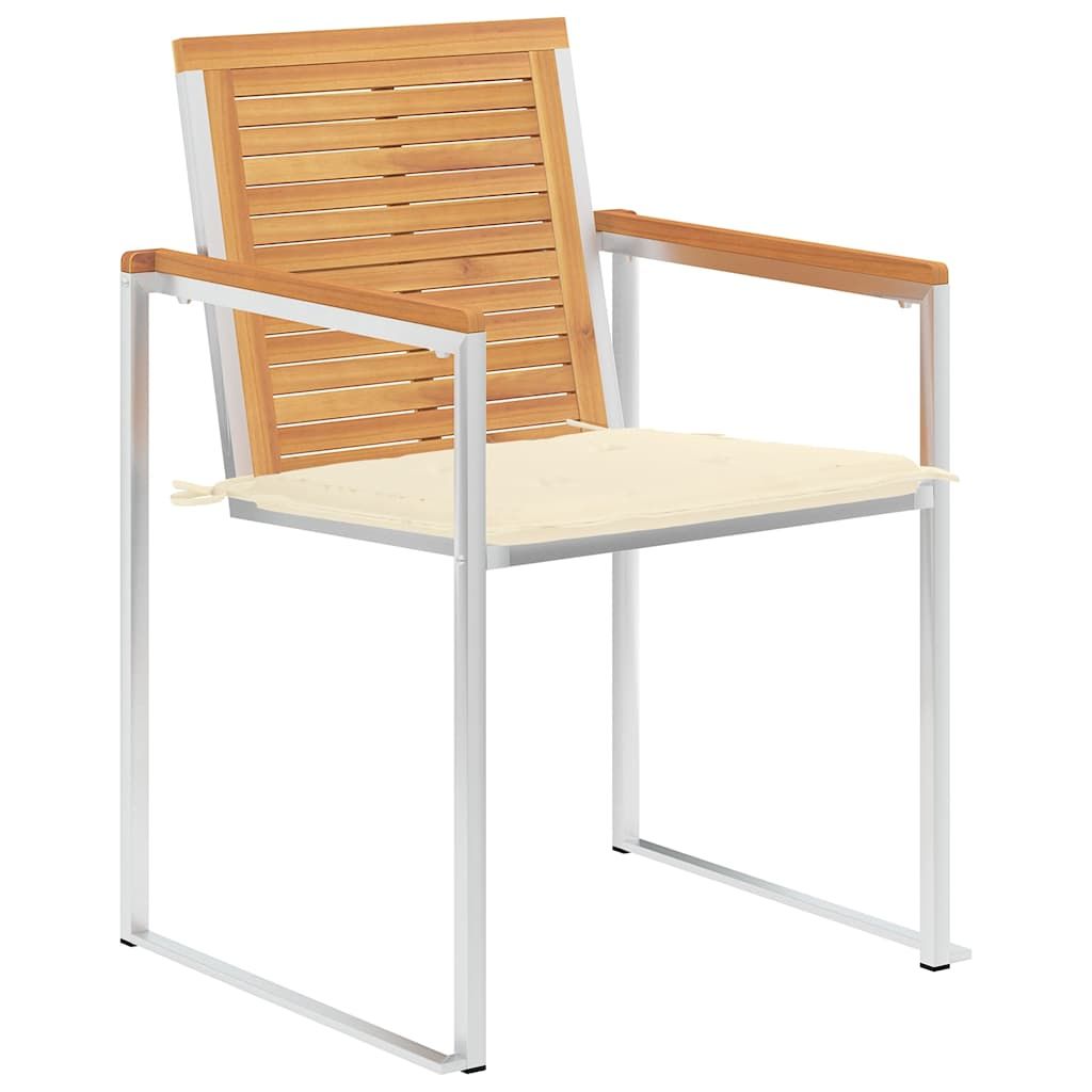 Sedie da Giardino con Cuscini 6 pz in Legno Massello di Teak vidaXL