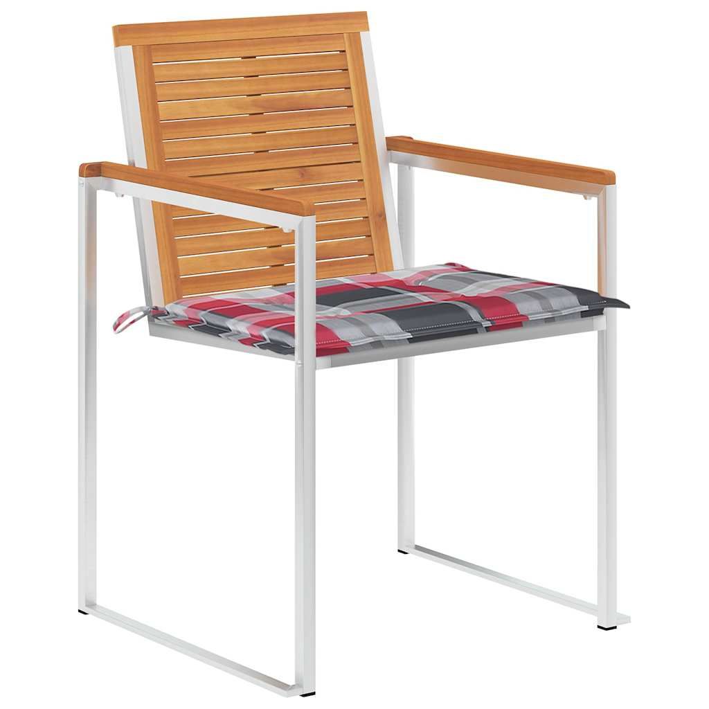 Sedie da Giardino con Cuscini 6 pz in Legno Massello di Acacia vidaXL