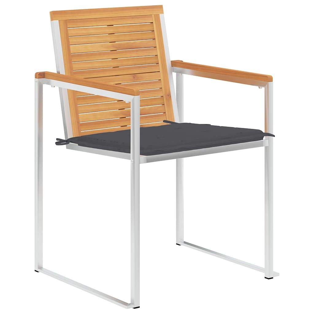 Sedie da Giardino con Cuscini 6 pz in Legno Massello di Teak vidaXL
