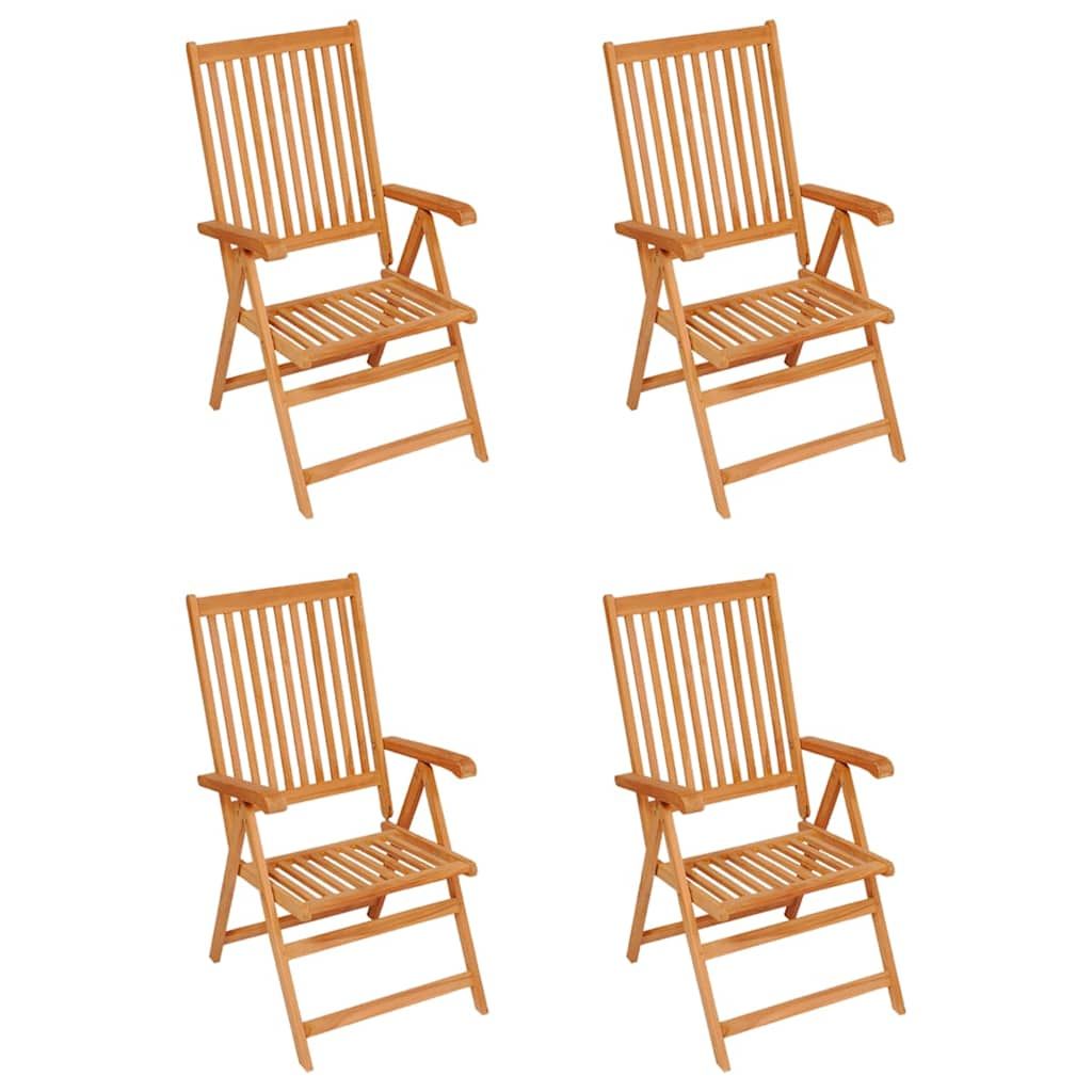 Sedie Giardino 4 pz con Cuscini Crema in Massello di Teak vidaXL