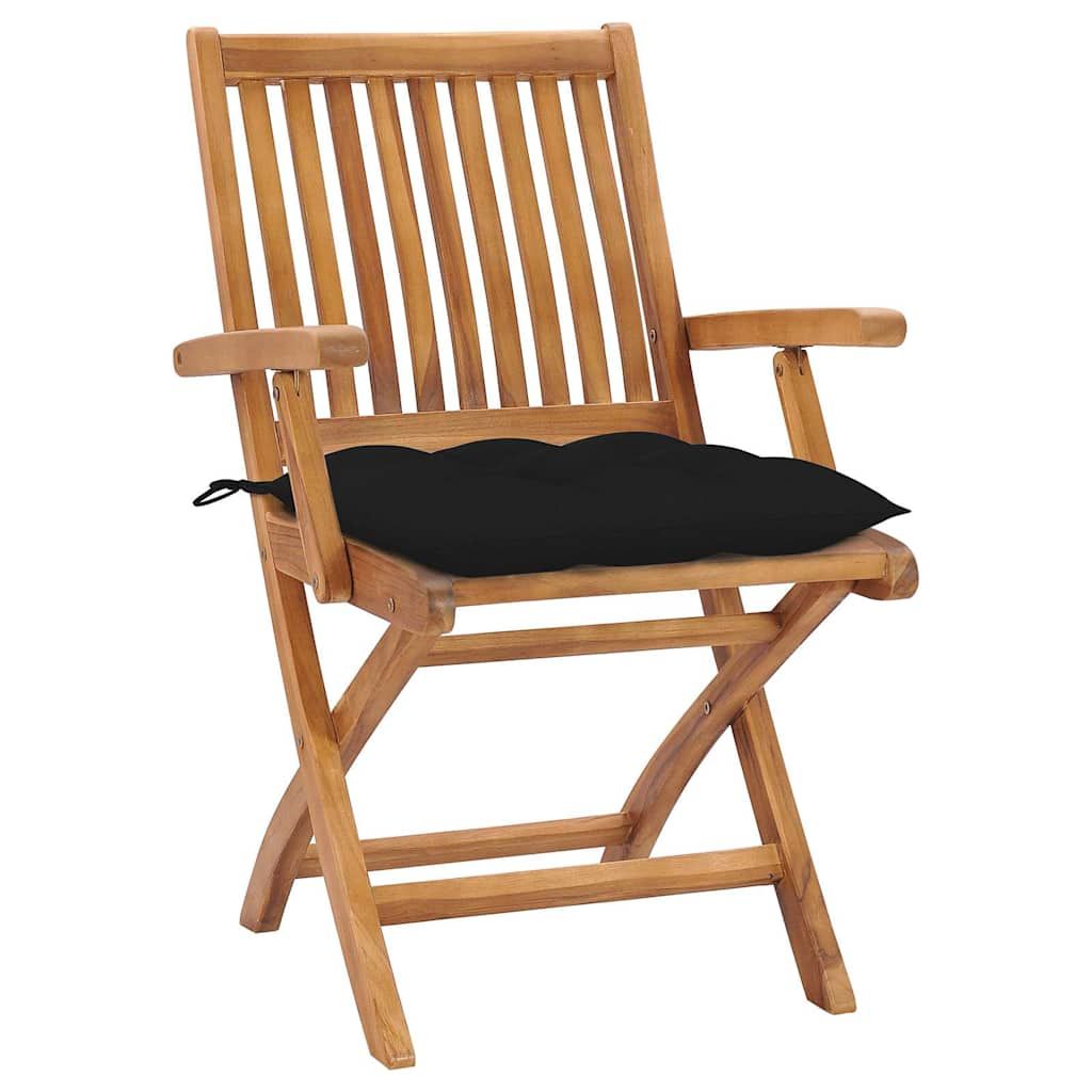 Sedie da Giardino Pieghevoli con Cuscini 6 pz Massello di Teak vidaXL