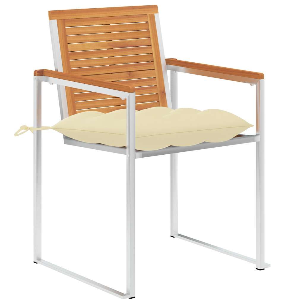 Sedie da Giardino 2 pz con Cuscini in Legno Acacia e Acciaio vidaXL