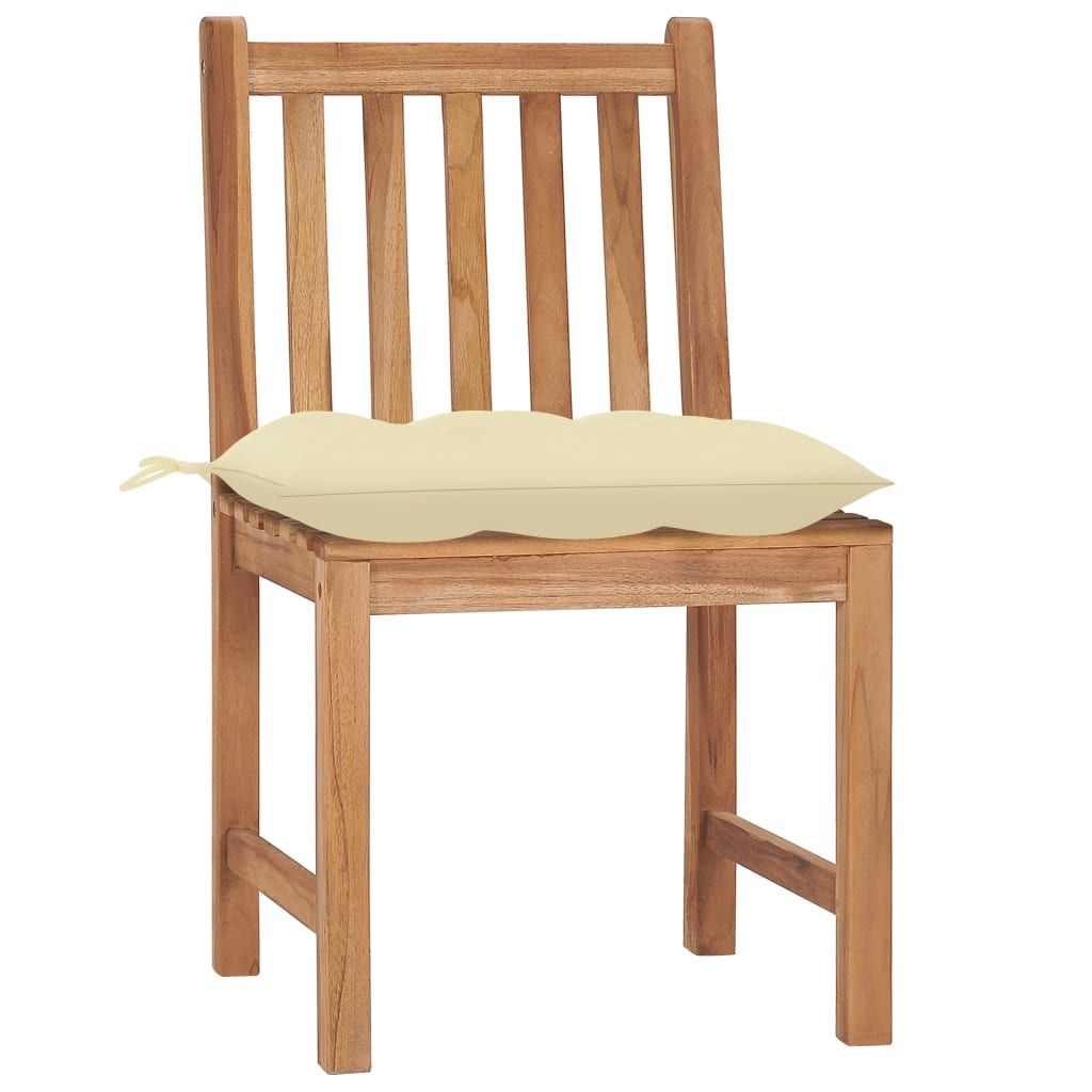 Sedie da Giardino 2 pz con Cuscini in Legno Massello di Teak vidaXL