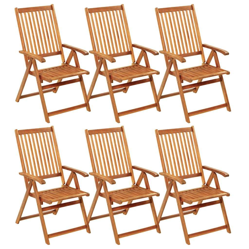 Sedie da Giardino Pieghevoli 6 pz con Cuscini Massello Acacia vidaXL