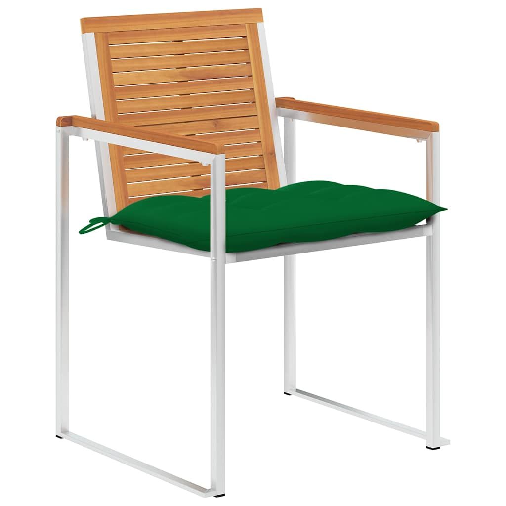 Sedie da Giardino con Cuscini 8 pz in Legno Massello di Acacia vidaXL