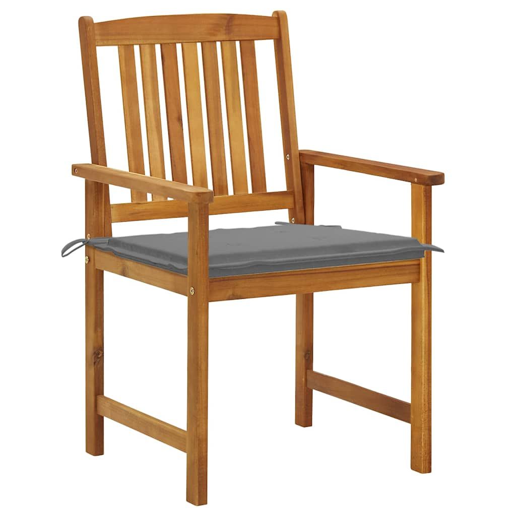 Sedie da Giardino con Cuscini 8 pz in Legno Massello di Acacia vidaXL