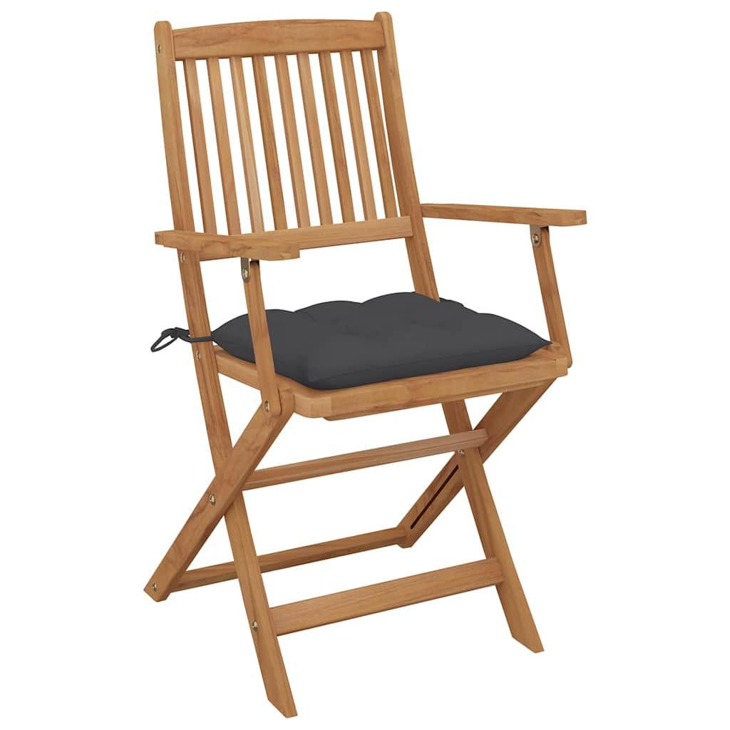 Sedie da Giardino Pieghevoli 8 pz con Cuscini Massello Acacia vidaXL
