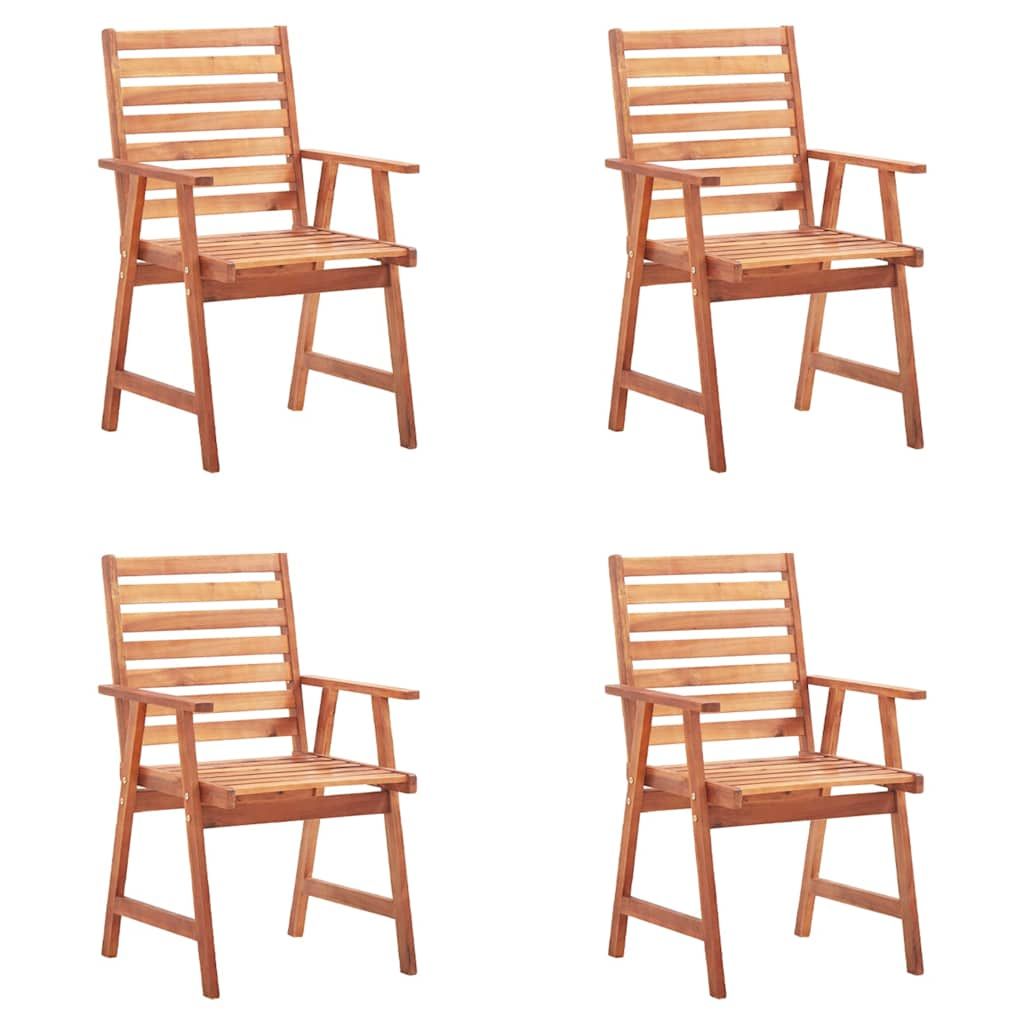 Sedie da Pranzo da Esterni con Cuscini 4 pz Massello di Acacia vidaXL