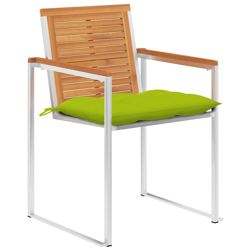 Sedie da Giardino con Cuscini 8 pz in Legno Massello di Acacia vidaXL