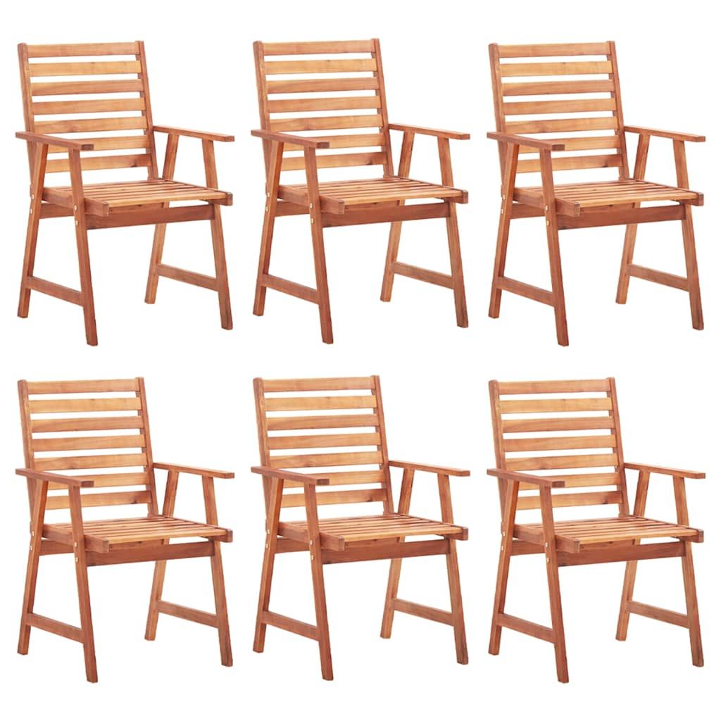 Sedie da Pranzo da Esterni con Cuscini 6 pz Massello di Acacia vidaXL