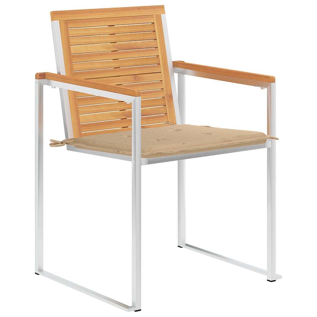 Sedie da Giardino con Cuscini 6 pz in Legno Massello di Teak vidaXL