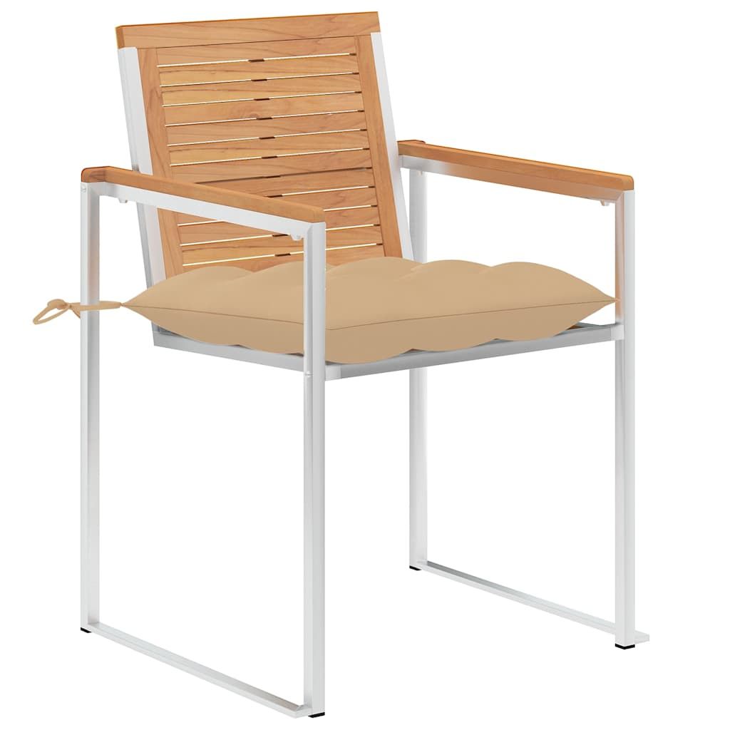 Sedie da Giardino con Cuscini 6 pz in Legno Massello di Teak vidaXL