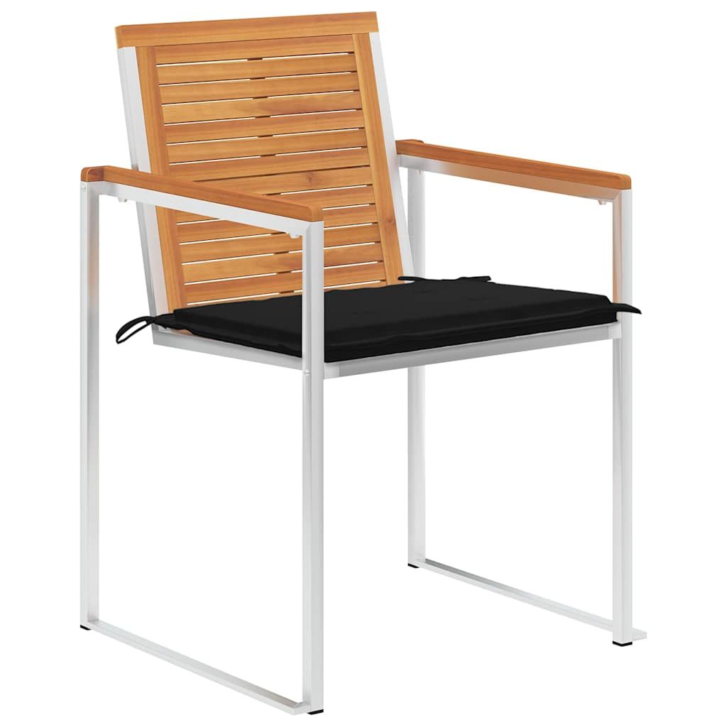 Sedie da Giardino con Cuscini 8 pz in Legno Massello di Acacia vidaXL
