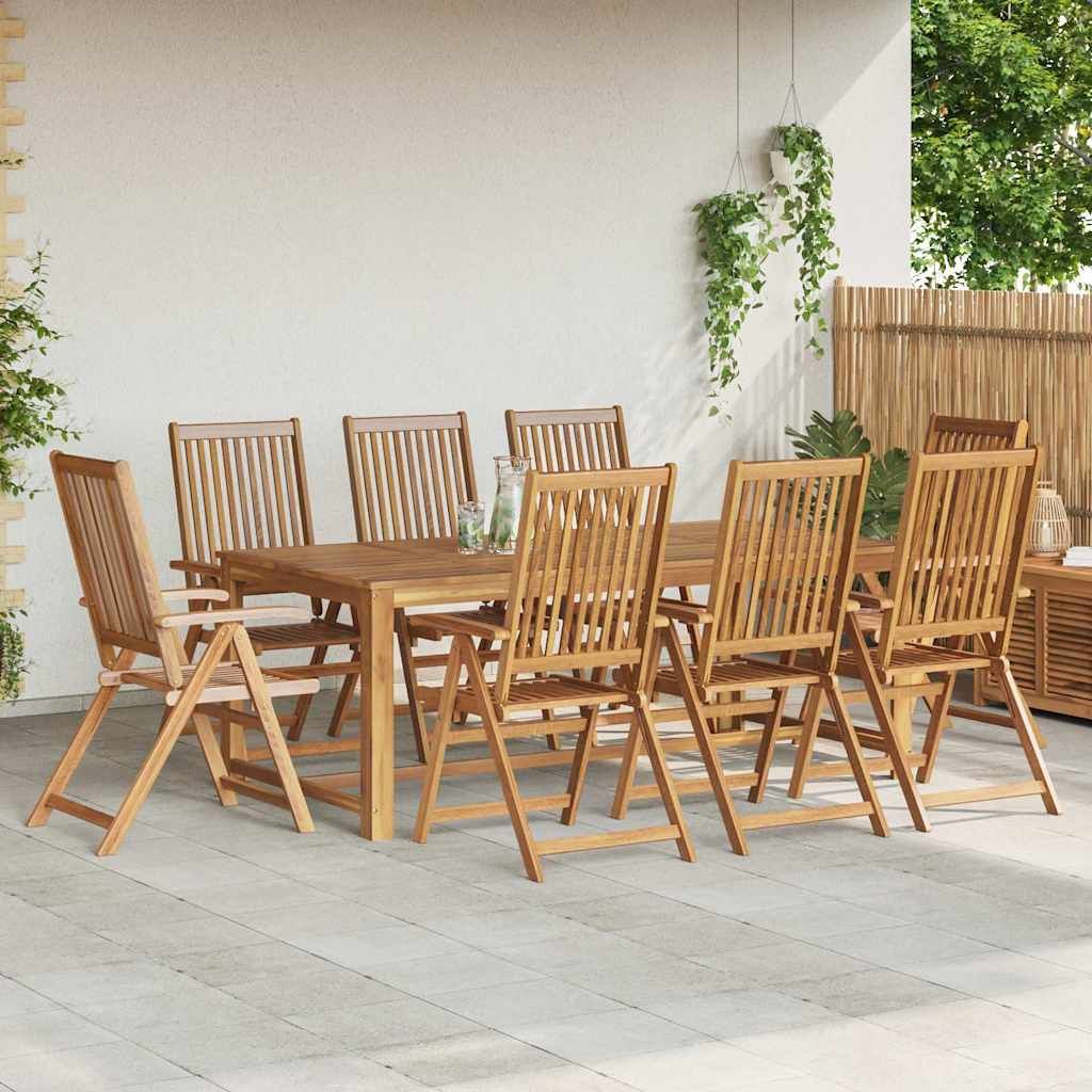 Sedie da Giardino Pieghevoli 8 pz in Legno Massello di Acacia vidaXL
