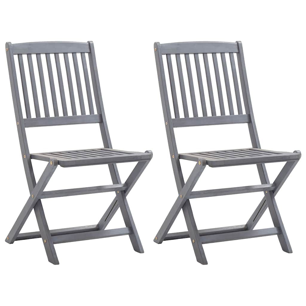 Sedie da Giardino Pieghevoli 2pz con Cuscini in Massello Acacia vidaXL