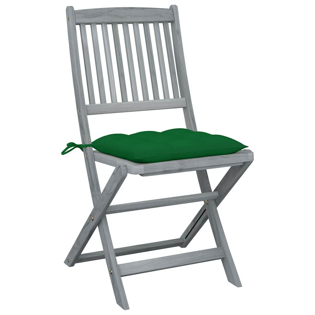 Sedie da Giardino Pieghevoli 6pz con Cuscini in Massello Acacia vidaXL