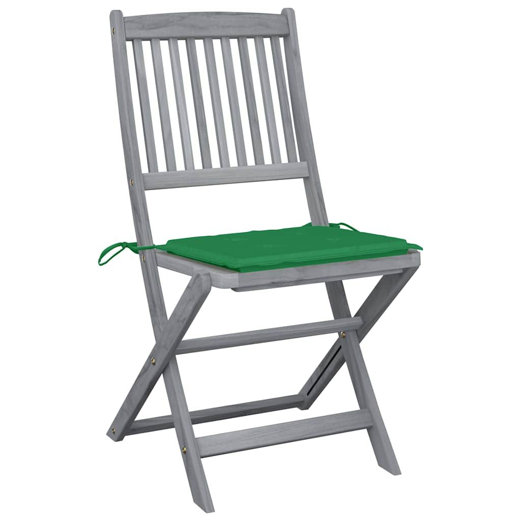 Sedie da Giardino Pieghevoli 6pz con Cuscini in Massello Acacia vidaXL