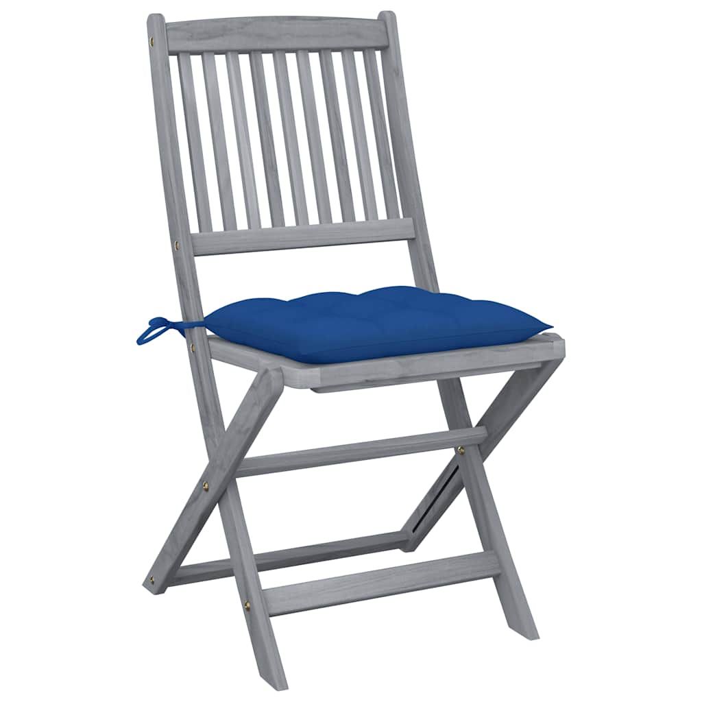 Sedie da Giardino Pieghevoli 6pz con Cuscini in Massello Acacia vidaXL