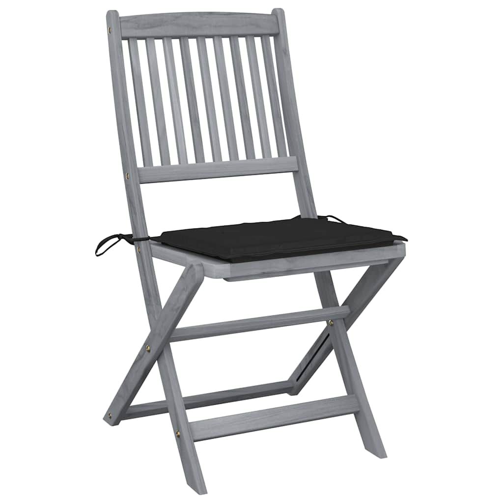 Sedie da Giardino Pieghevoli 6pz con Cuscini in Massello Acacia vidaXL