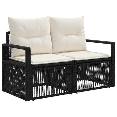 Set Divano da Giardino 10 pcs Nero polyrattan vidaXL