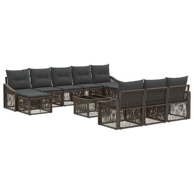 Set Divano da Giardino 11 pcs Grigio polyrattan vidaXL