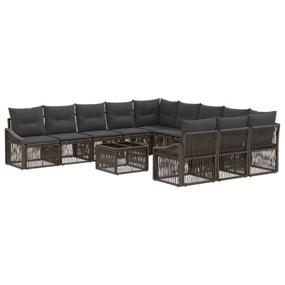 Set Divano da Giardino 12 pcs Grigio polyrattan vidaXL