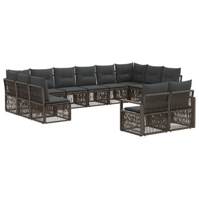 Set Divano da Giardino 12 pcs Grigio polyrattan vidaXL