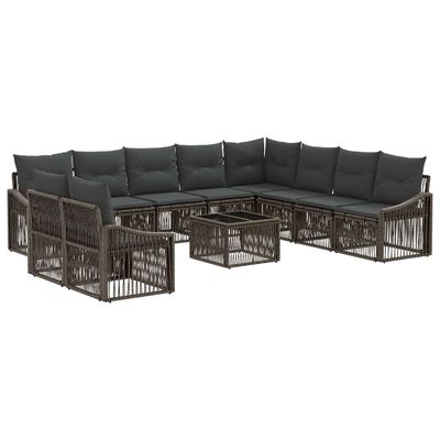 Set Divano da Giardino 11 pcs Grigio polyrattan vidaXL