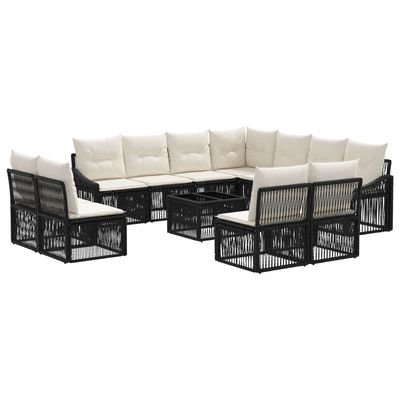 Set Divano da Giardino 12 pcs Nero polyrattan vidaXL Set Divano da Giardino 12 pcs Nero polyrattan vidaXL